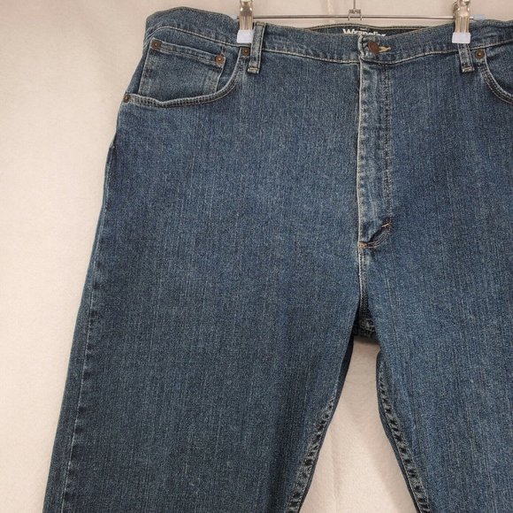 WRANGLER Jeans Men's Regular Fit Straight Leg Denim Blue Size 42 x 30 - Picture 6 of 12